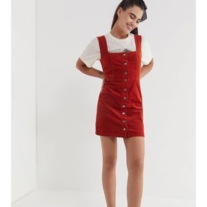 Urban Outfitters Red Corduroy button up dress